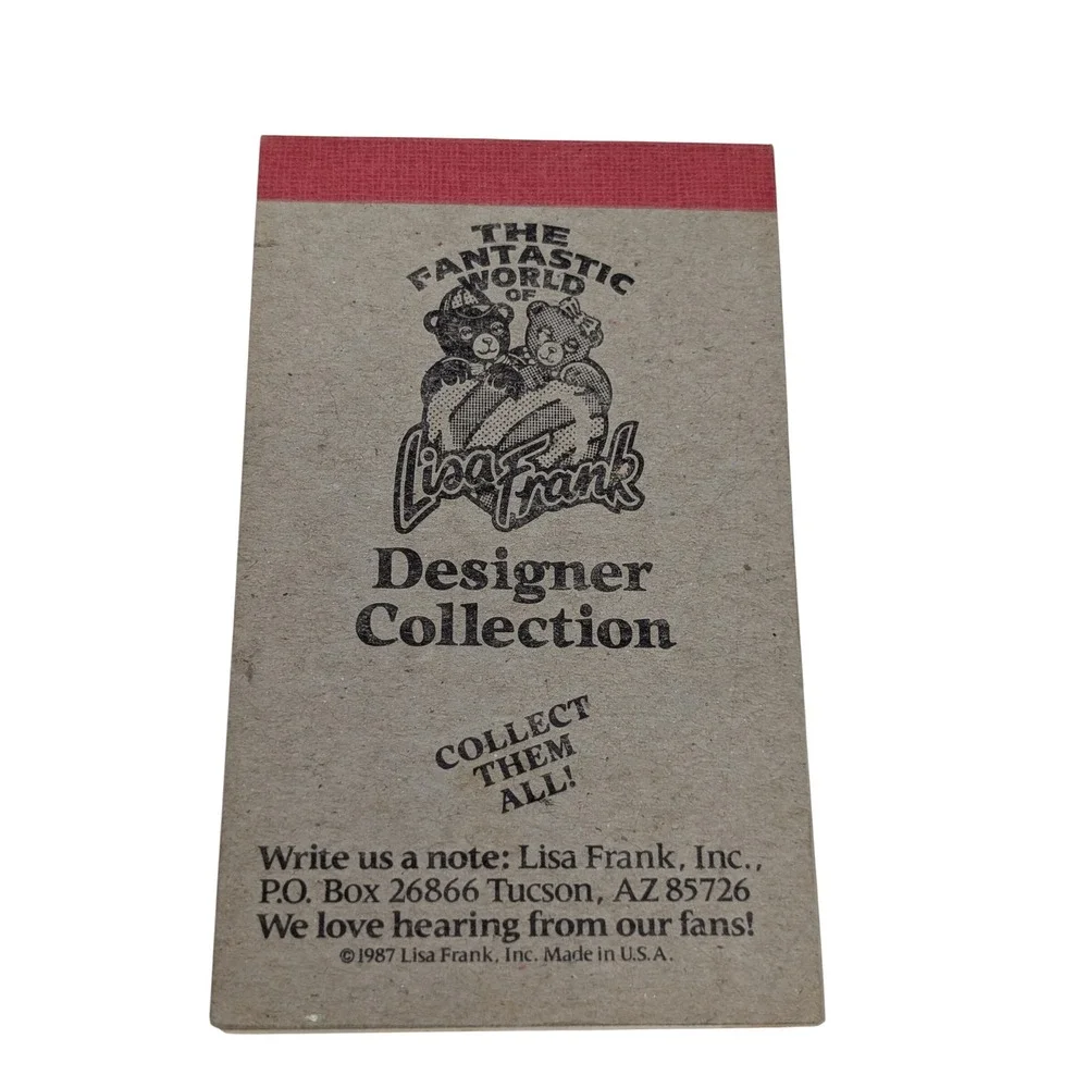 Vintage 1987 Lisa‎ Frank Gumball Machine Pocket Notepad Designer Collection 90s